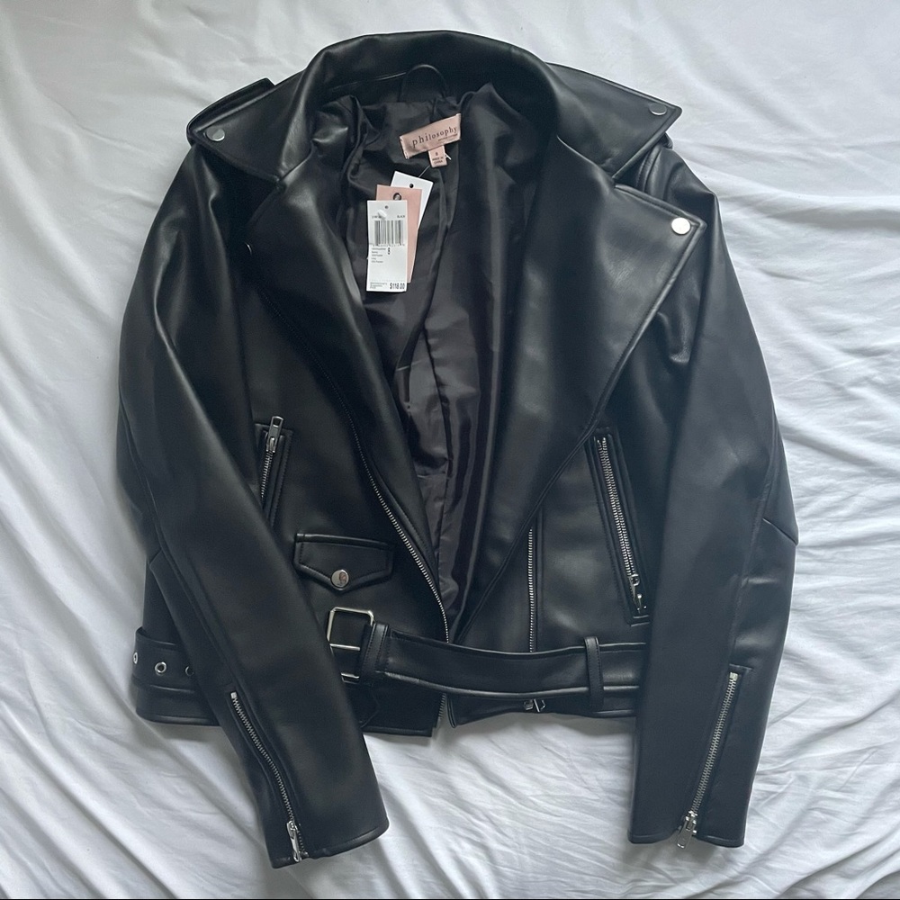 NWT! Philosophy faux leather jacket women’s size 8